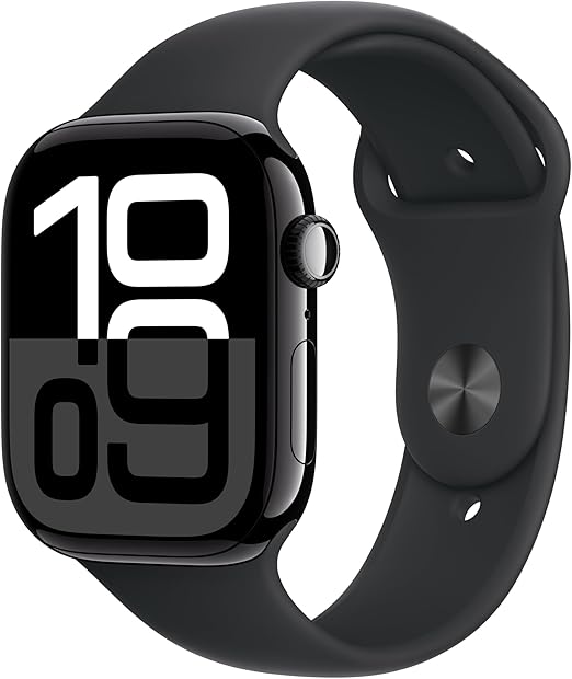 Apple Watch S10 GPS 46mm Jet Black Alu Case with Black Sport Band - S/M дисплеј модел