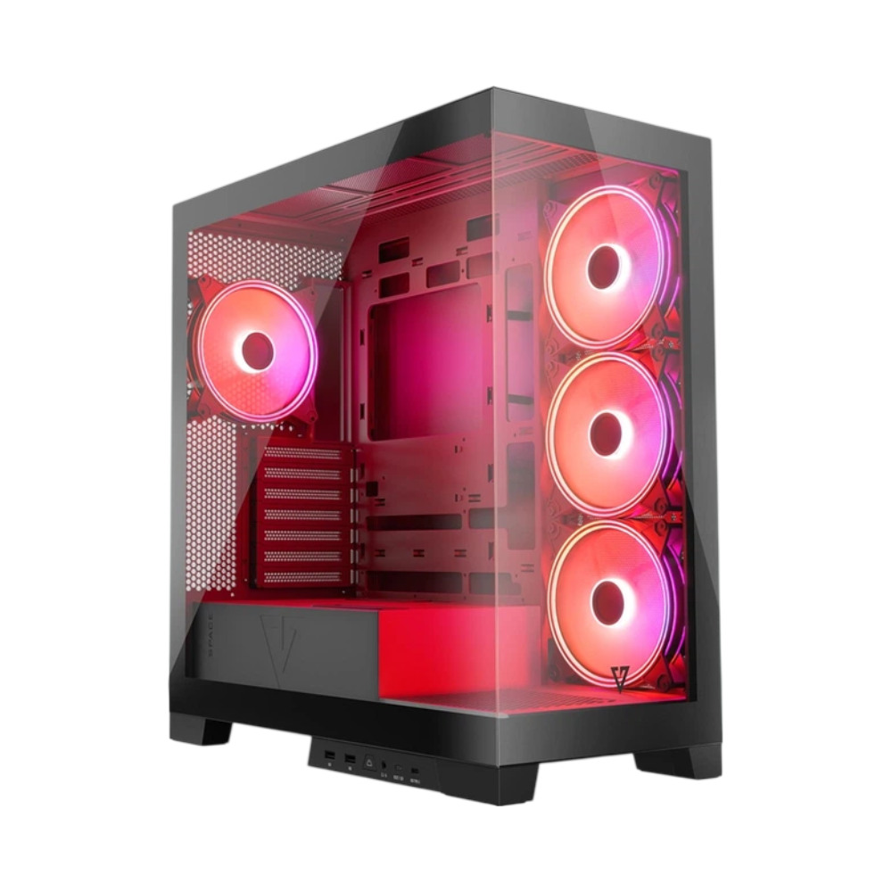 VOLCANO SPACE APEX ARGB MIDI Black Computer Case with 750W Volcano Bronze PSU