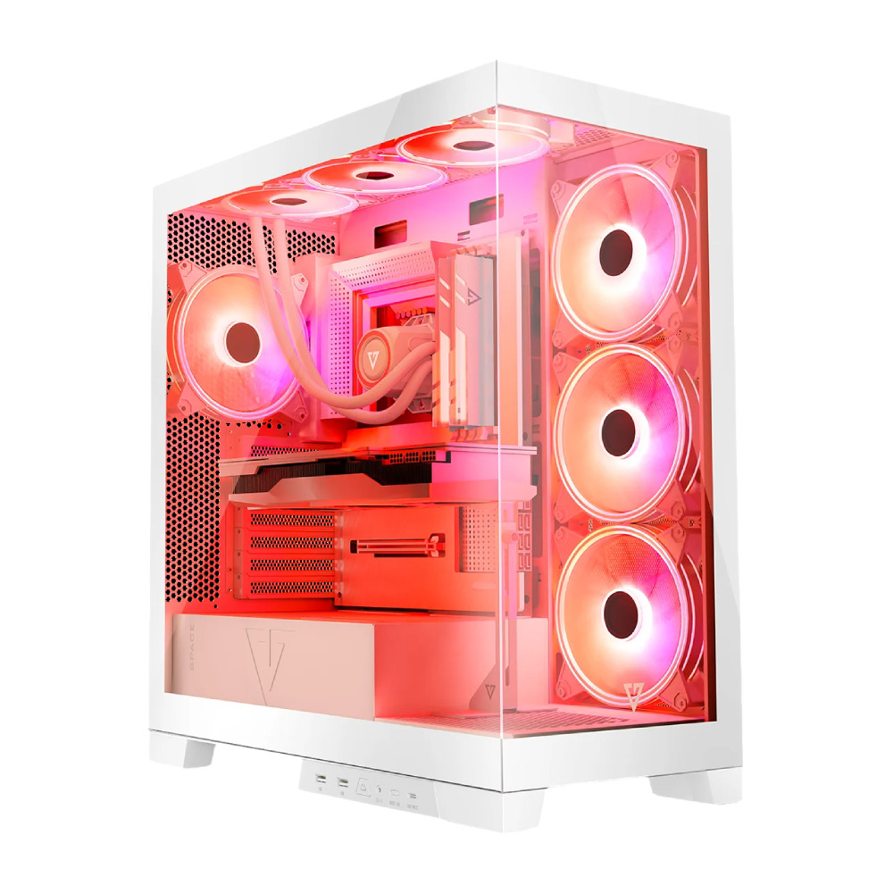 VOLCANO SPACE APEX ARGB MIDI White Computer Case with 750W Volcano Bronze PSU
