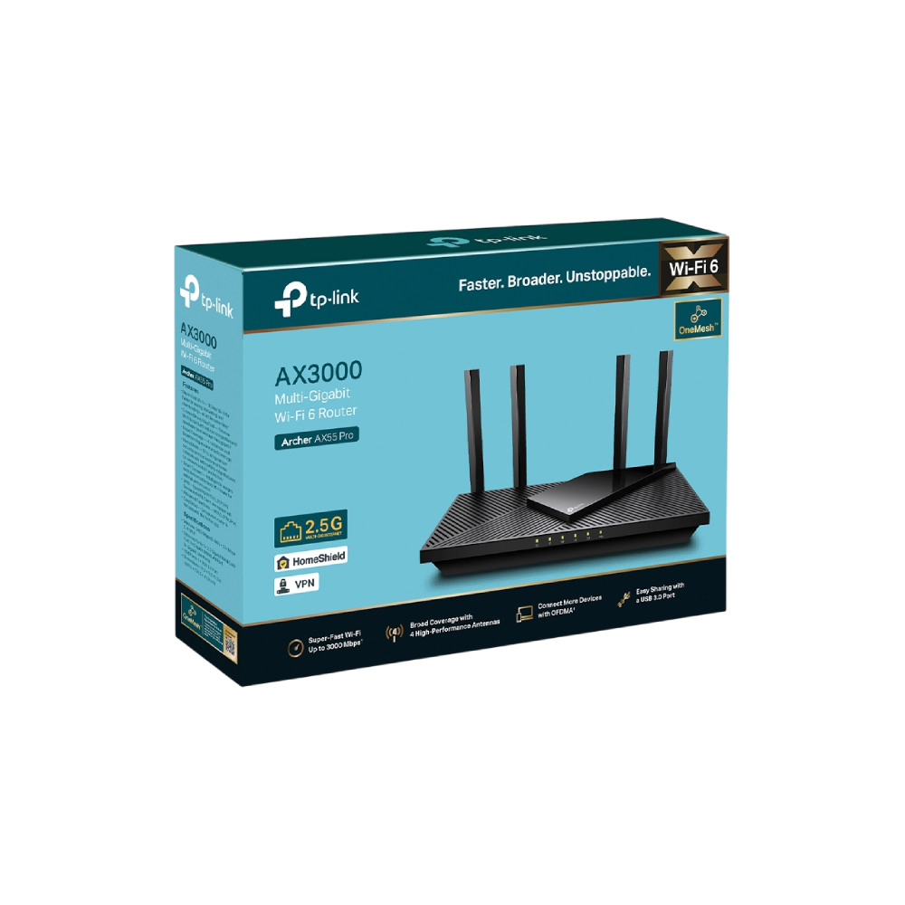 TP-Link Archer AX55 Pro AX3000 Dual-Band Wi-Fi 6 Router