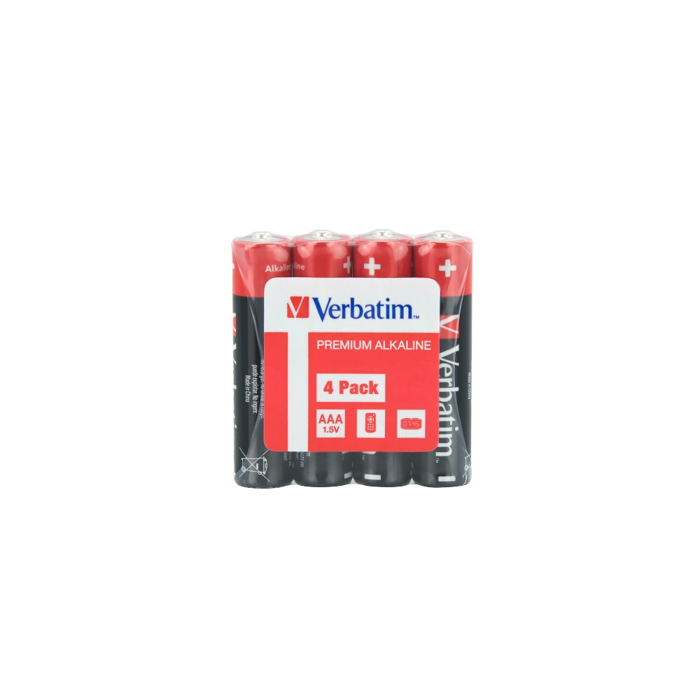 VERBATIM AAA BATTERY ALKALINE 4 PACK