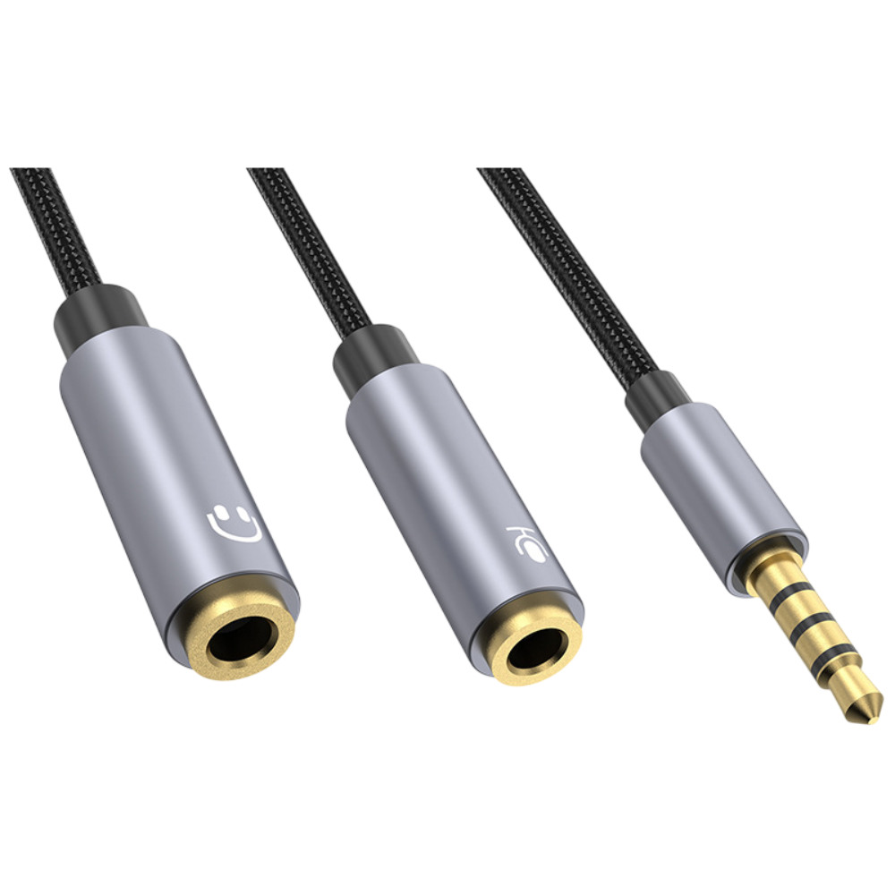 Power Box 3.5mm Audio Male to Microphone/Earphone Female 2x3.5mm