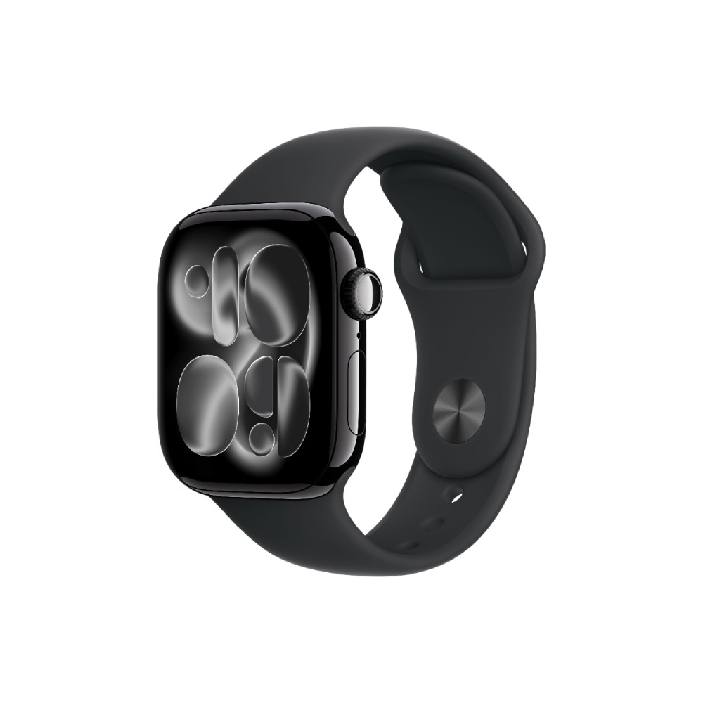Apple Watch S11 GPS 42mm Jet Black Aluminium Case with Black Sport Band - M/L