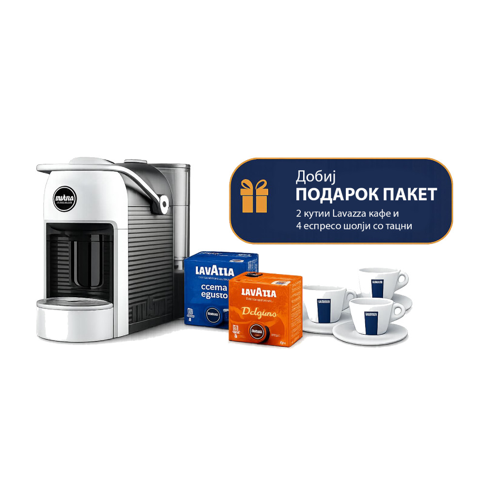 Lavazza СЕТ од Апарат за Еспресо LM JOLIE + 2 кутии капсули + 4 шолји за еспресо