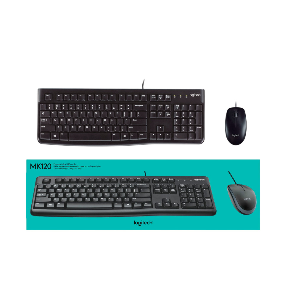 Logitech MK120 Combo Wired Keyboard + Mouse