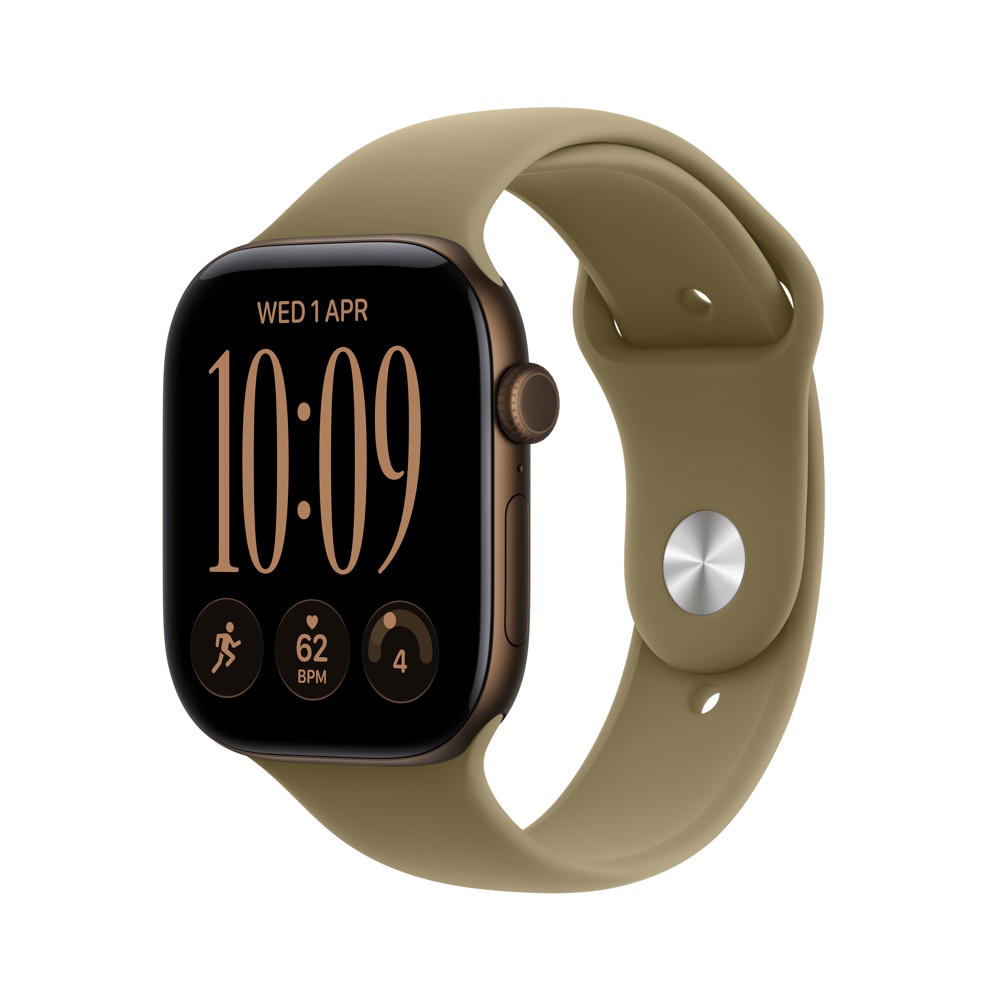 Pre-Order Apple Watch S12 GPS 46mm Dark Bronze Aluminium Case with Olive Sport Band - S/M