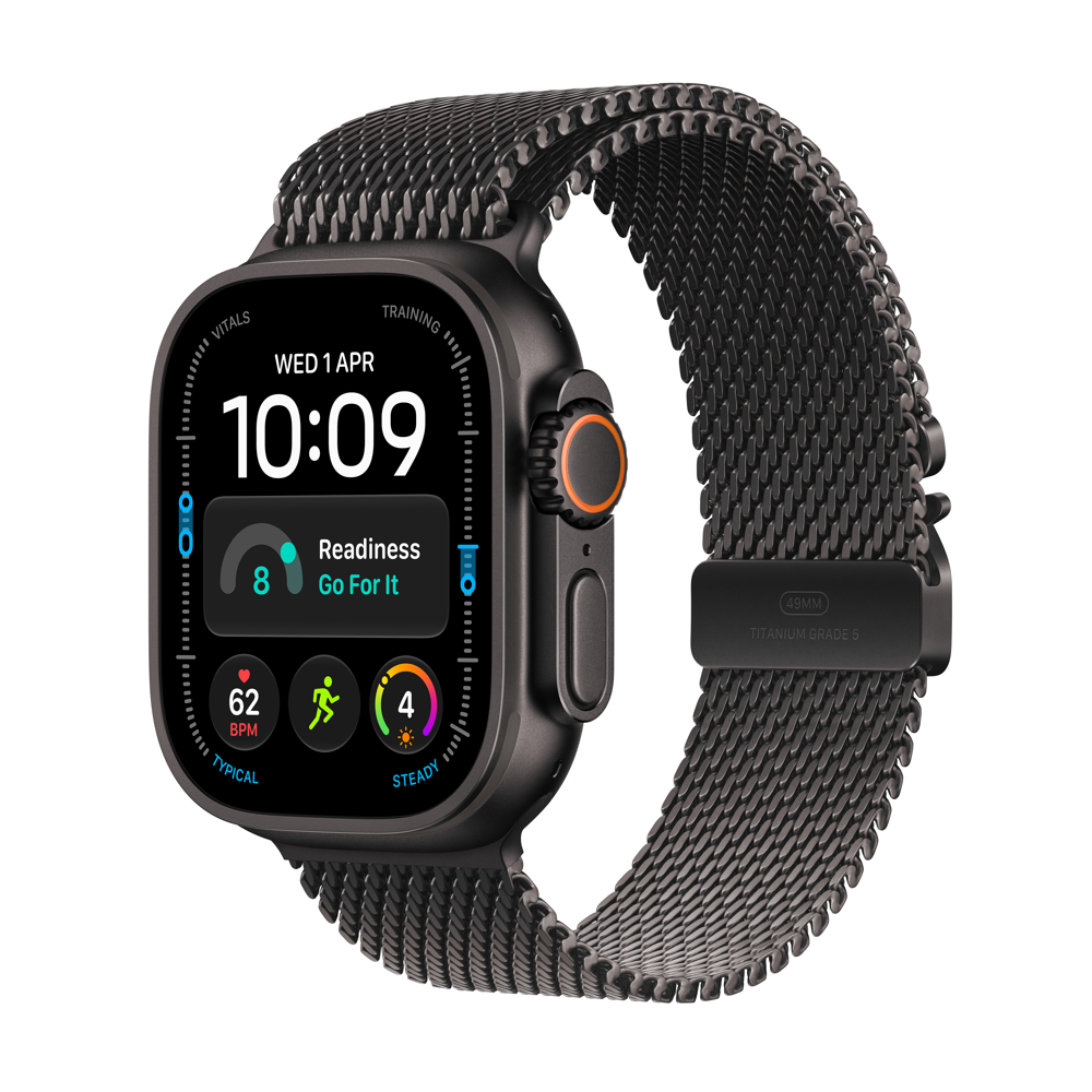 Pre-Order Apple Watch Ultra 4 Cellular 49mm Black Titanium Case with Black Titanium Milanese Loop - M