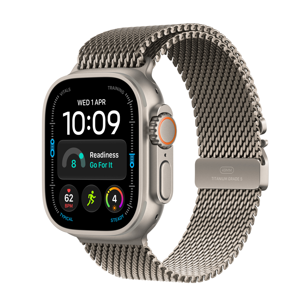 Pre-Order Apple Watch Ultra 4 Cellular 49mm Natural Titanium Case with Natural Titanium Milanese Loop - M