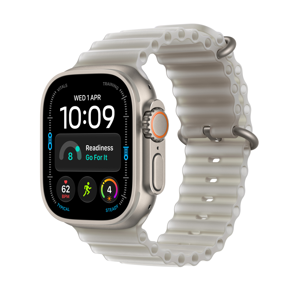 Pre-Order Apple Watch Ultra 4 Cellular 49mm Natural Titanium Case with Translucent Grey Ocean Band
