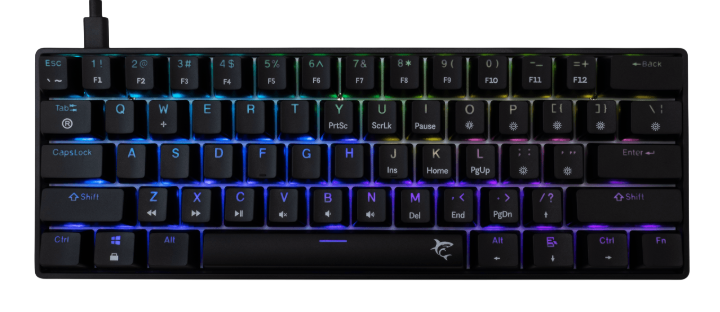 White Shark Shinobi 2 Mechanical Blue Switches 61 Keys Black