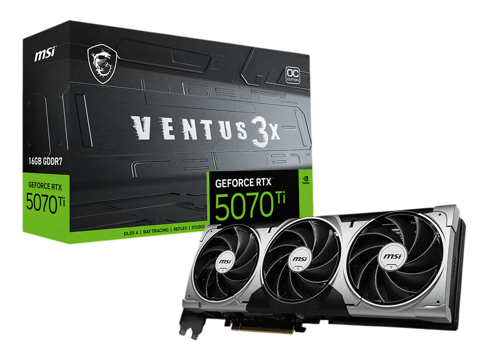 GPU MSI GeForce RTX 5070 Ti VENTUS 3X OC 3 Fan 16GB GDDR7 3xDP/HDMI